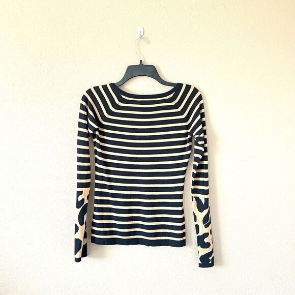 Banana Republic Striped Leopard Print Top - Picture 5 of 6